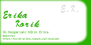 erika korik business card